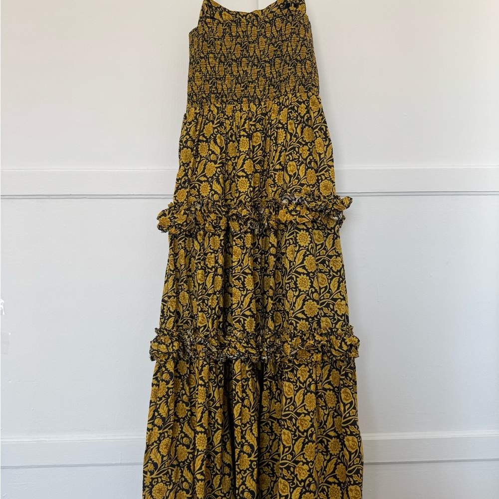 NICHOLAS Yellow and Black Floral Midi Dress - Picture 3 of 4